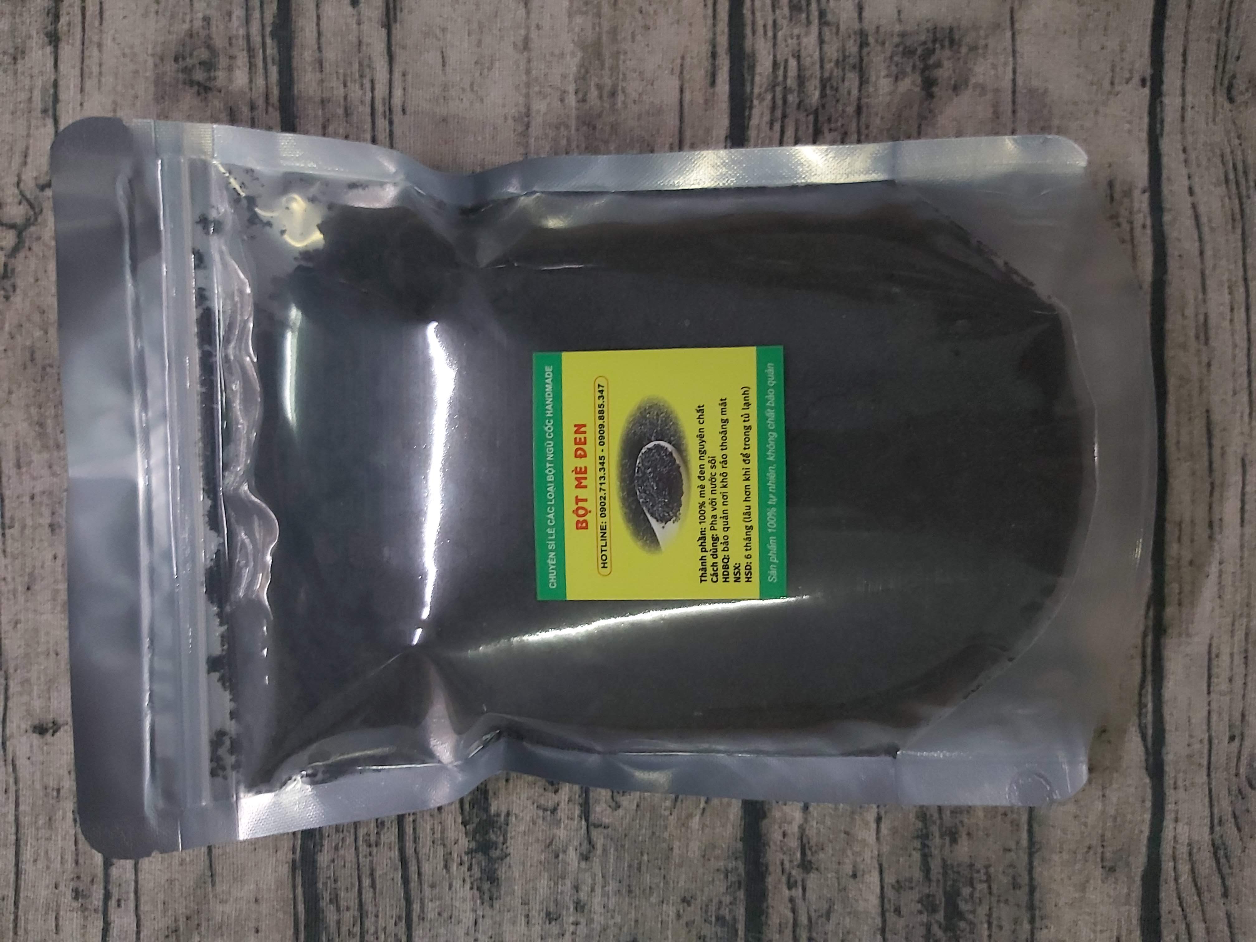 Bột Mè Đen Nguyên Chất Handmade 0,5kg (túi zíp)