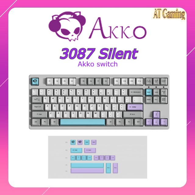 Bàn phím cơ AKKO 3087 Silent (Akko switch) - tặng kèm keycap