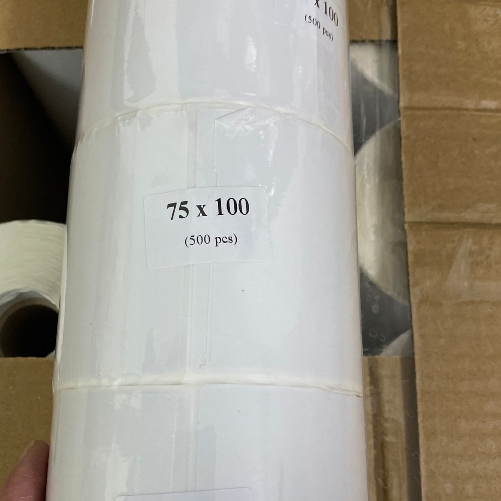 Tem decal nhiệt 75x100mm dùng in vận đơn