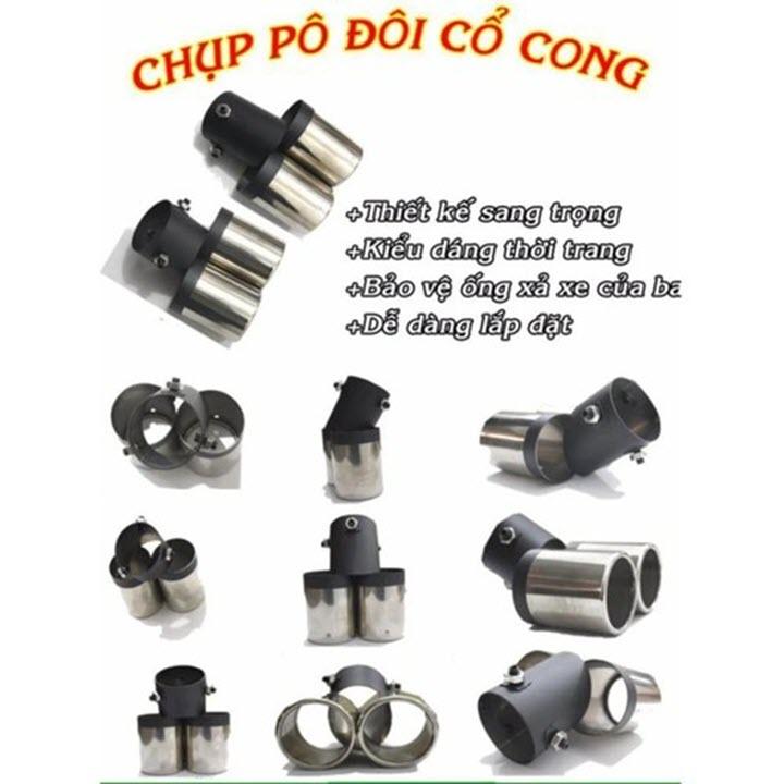 Chụp pô đôi cổ cong cho ô tô