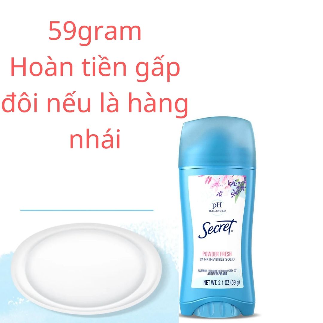 [HÀNG  USA] Lăn khử mùi sáp Secret pH Balanced Powder Fresh Invisible Solid 59g