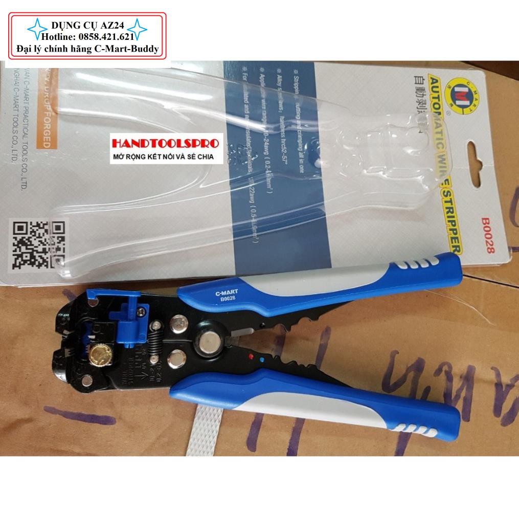 Kìm cắt dây điện tự động 0.2~1.5mm2 B0028 C-MART (Dungcu.az24 chuyên hàng Đài Loan)
