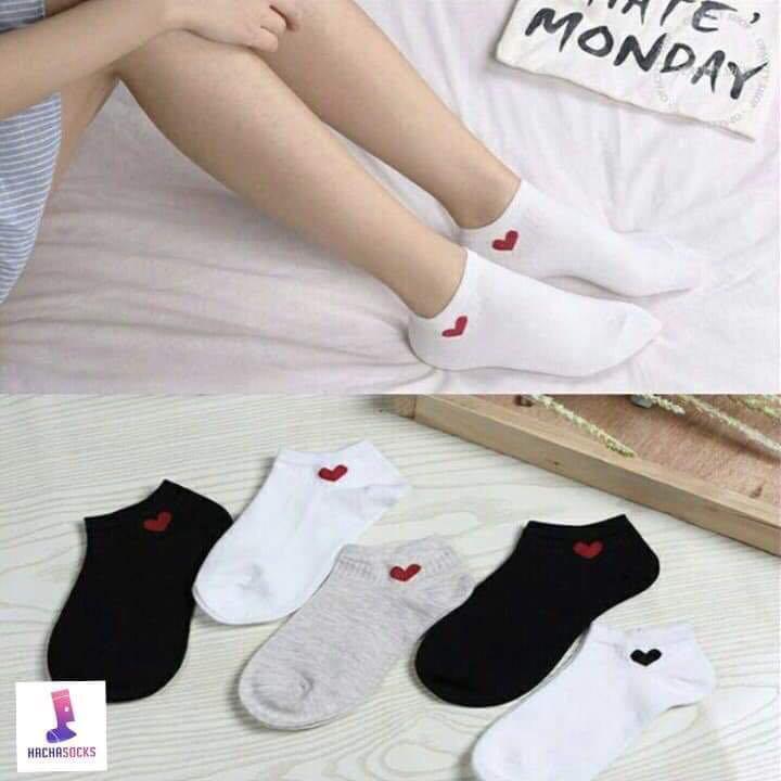 COMBO 5 ĐÔI TẤT CỔ NGẮN HÌNH TIM SIÊU XINH