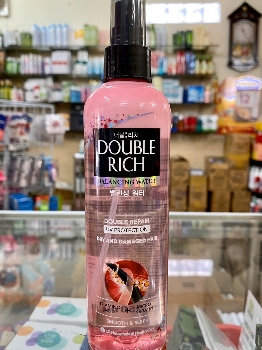 Nước Xịt Dưỡng Tóc Double Rich Balancing Water Double Repair UV Protection 250ML (Hồng)