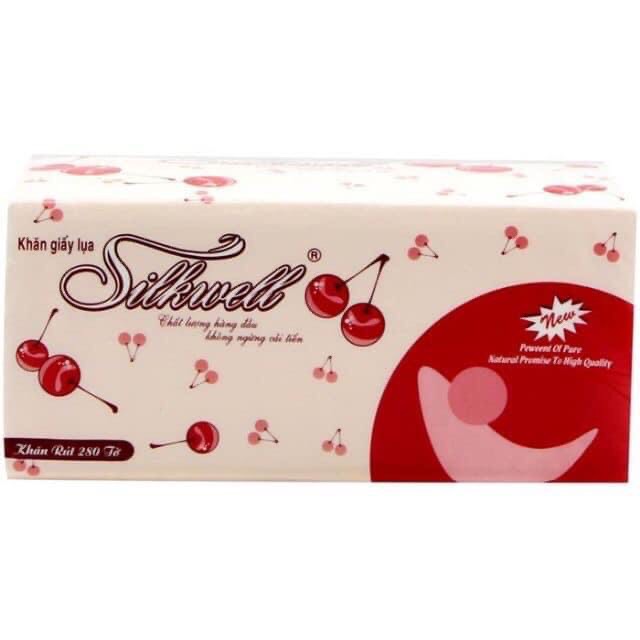 Giấy ăn rút Silkwell đỏ 280 tờ 2 lớp