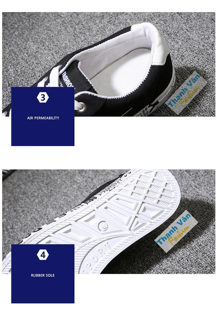 Giày nhịp tim nam graffiti TV051(đế trắng) size từ 39-44