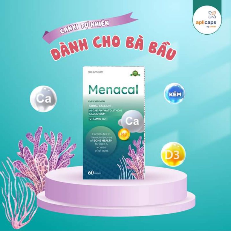 Menacal - Canxi từ tảo biển và san hô (Hộp 60 viên)