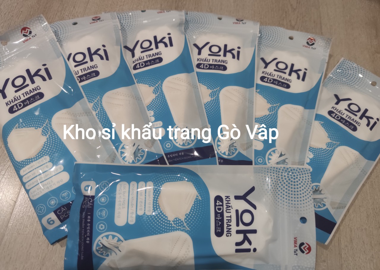 [HCM]Khẩu trang Yoki bịch 6cái màu xanh