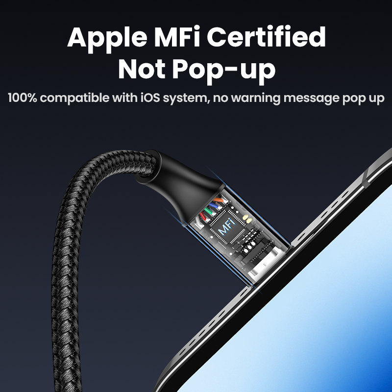 Cáp USB UGREEN MFi cho iPhone 14 Plus  iPhone 14 Pro Max 13 Pro Max, 12 Pro Max X XR 11 2.4A Cáp Lightning sạc nhanh Cáp dữ liệu USB Cáp sạc điện thoại Model:60156