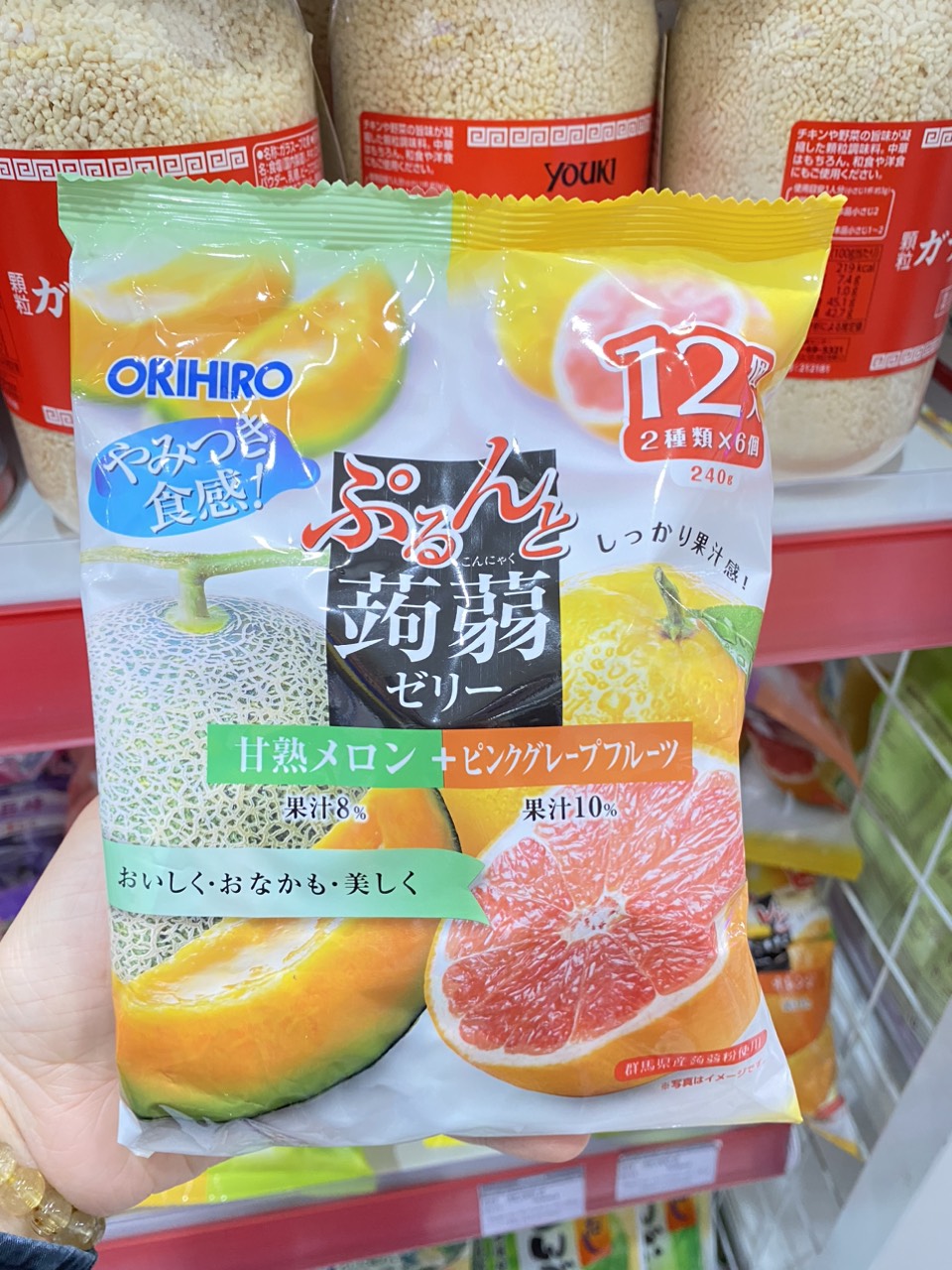 ORIHIRO- Thạch mềm vị dưa lưới bưởi 240g