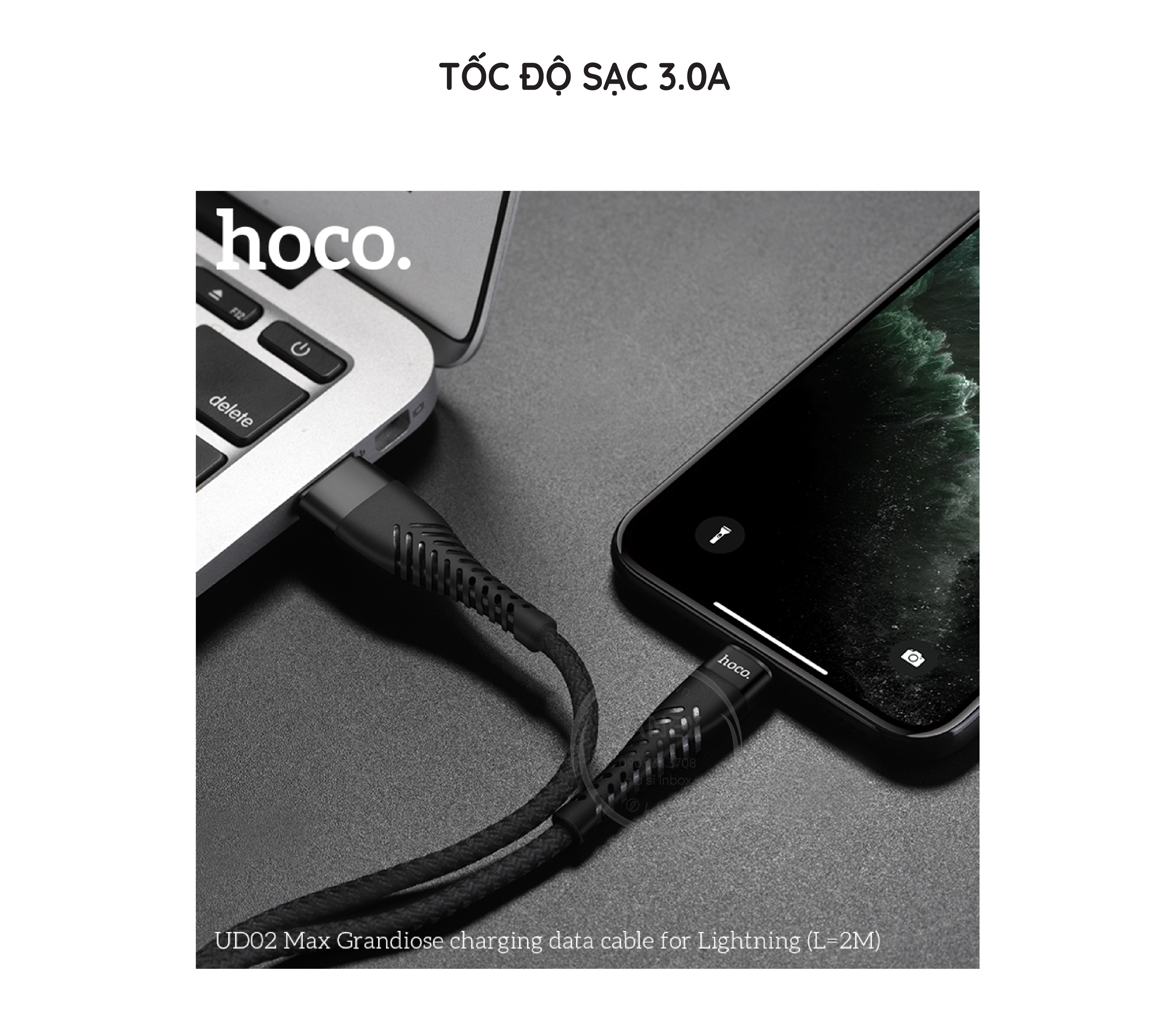 Cáp Sạc Nhanh Hoco Ud02 Max Dây Dù Micro 3.0a Dài 2.0m
