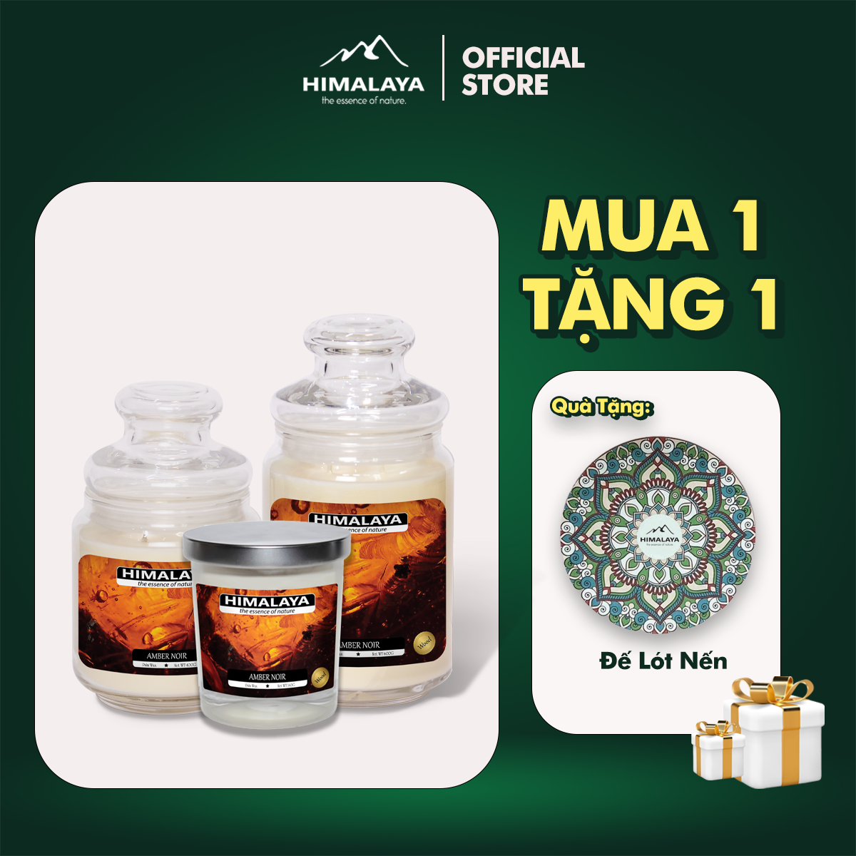 Nến thơm Himalaya hương Amber Noir size S/size M/size L