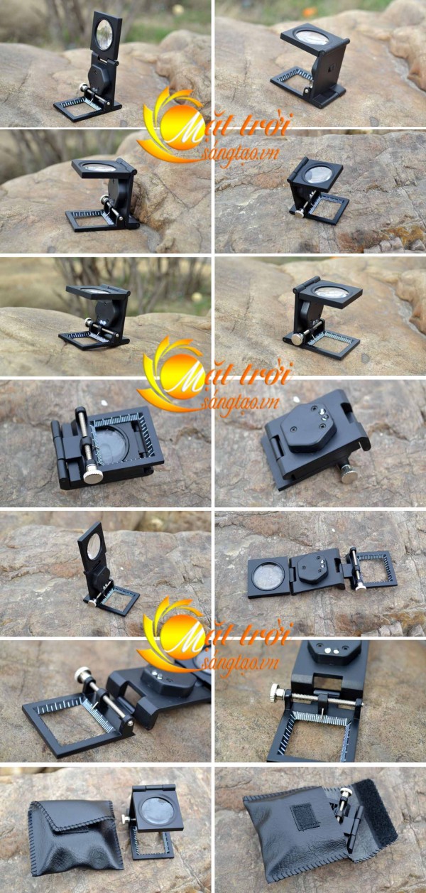 Kính lúp mini 10X có thước đo V2 có đèn