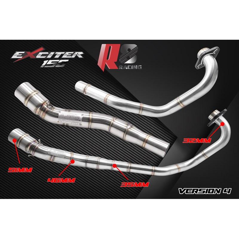 Cổ pô tăng 2 khúc ex150 r8 racing from đá cao nlk / ahm / stb