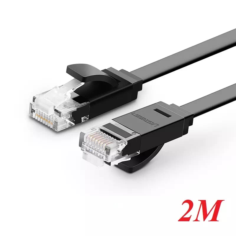 Ugreen 50174 2m màu đen cáp mạng lan cat6 dây dẹt nw102