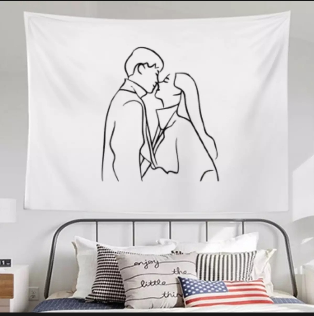 [FREE SHIP] [TẶNG KÈM DÂY ĐÈN LED 7m] Tấm Thảm Treo Tường (Trắng Đen Basic) Trang Trí Decor Nội Thất