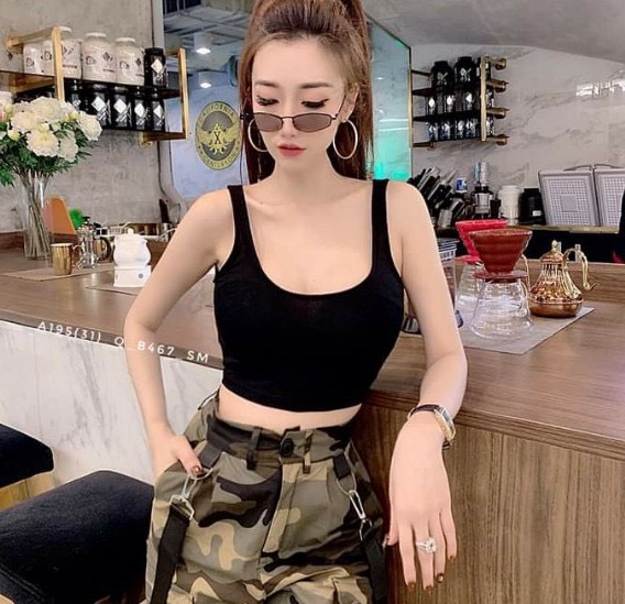 áo kiểu 2 dây hở lưng sexy cổ u xinh
