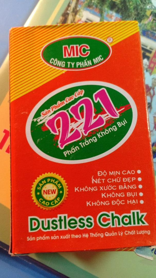 Combo 10 Hộp Phấn Viết Bảng Không Bụi MIC 221 (Phấn Trắng/Phấn Màu)