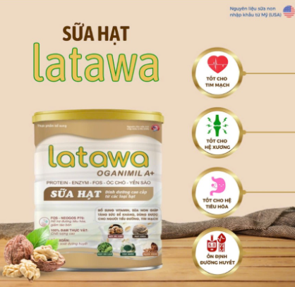 (Hộp 800g, HSD 2026) Sữa hạt Latatwa Organimil A+