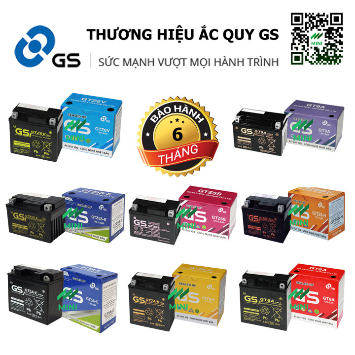 Bình ắc quy khô GS MF GTZ6V (12V-5Ah)