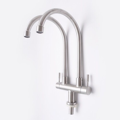 VÒI RỬA CHÉN LẠNH ĐÔI C1000-(Ống phi 18 inox 304 cao cấp)