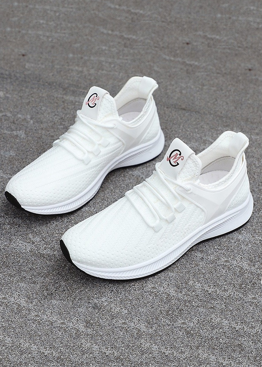 >> BÁO GIÁ GIÀY SNEAKER NAM THỜI TRANG TRT-GTTN-54 | Shopee Lazada Sendo Tiki mới nhất 64 Giày thể thao trắng - giày sneaker nam trắng - Giày nam trắng - vải dệt kim thoáng khí GTTN-64