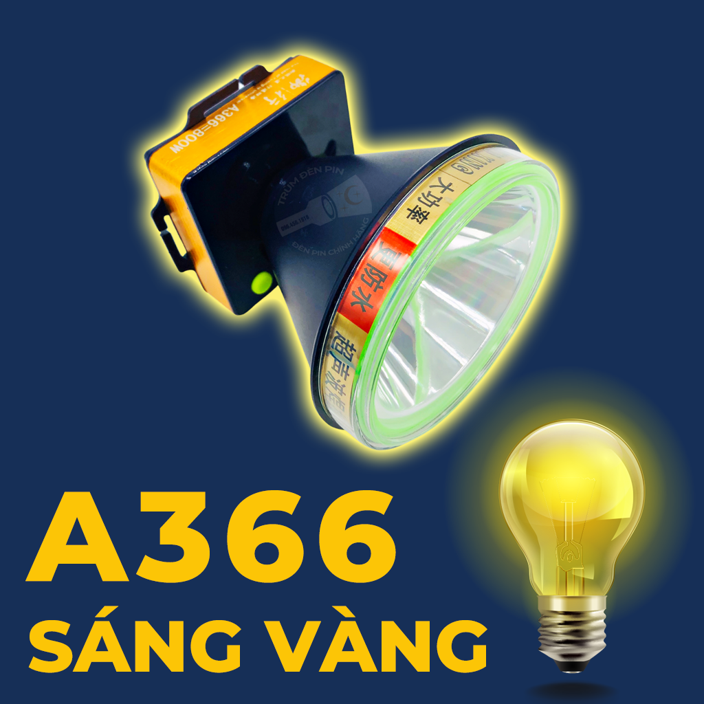 Đèn đeo đầu siêu sáng 800w yuxing a366 led đèn pin đội đầu chiếu xa chống nước ánh sáng vàng và trắng
