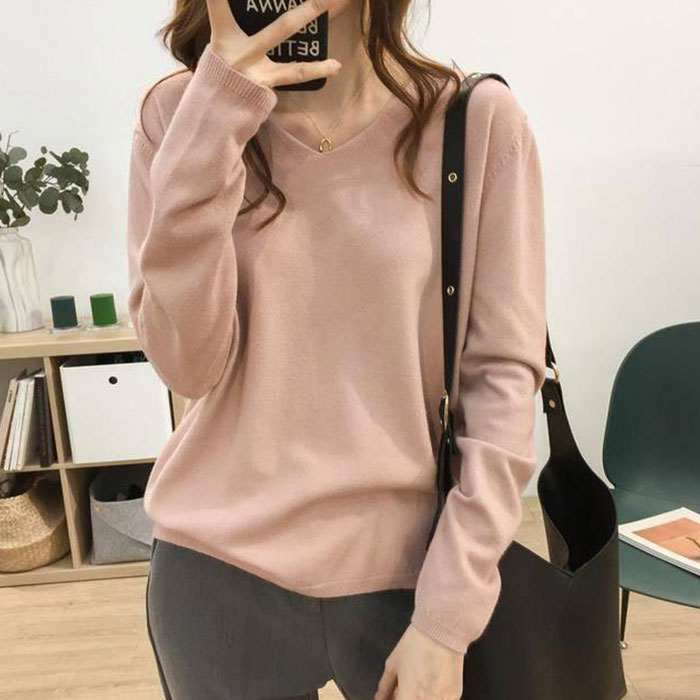 [HCM]Áo Thun Nữ Tay Dài Cổ Tim