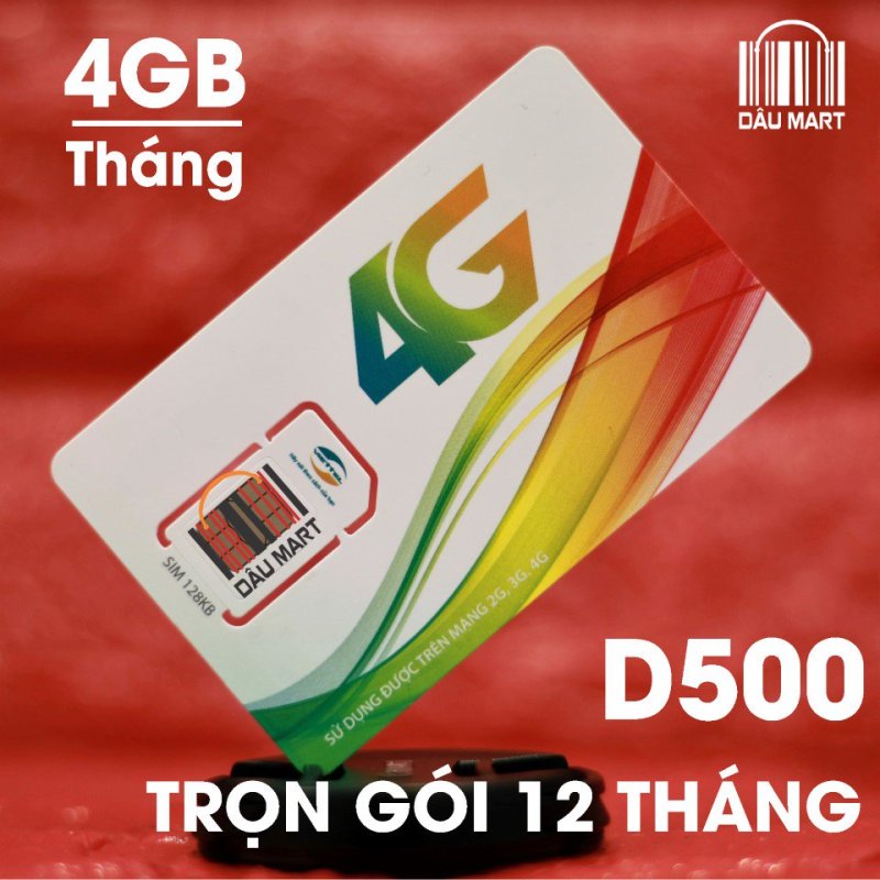 Bảng giá Sim4G Viettel Trọn Gói 1 Năm (4GB/Tháng - Gói D500) Phong Vũ