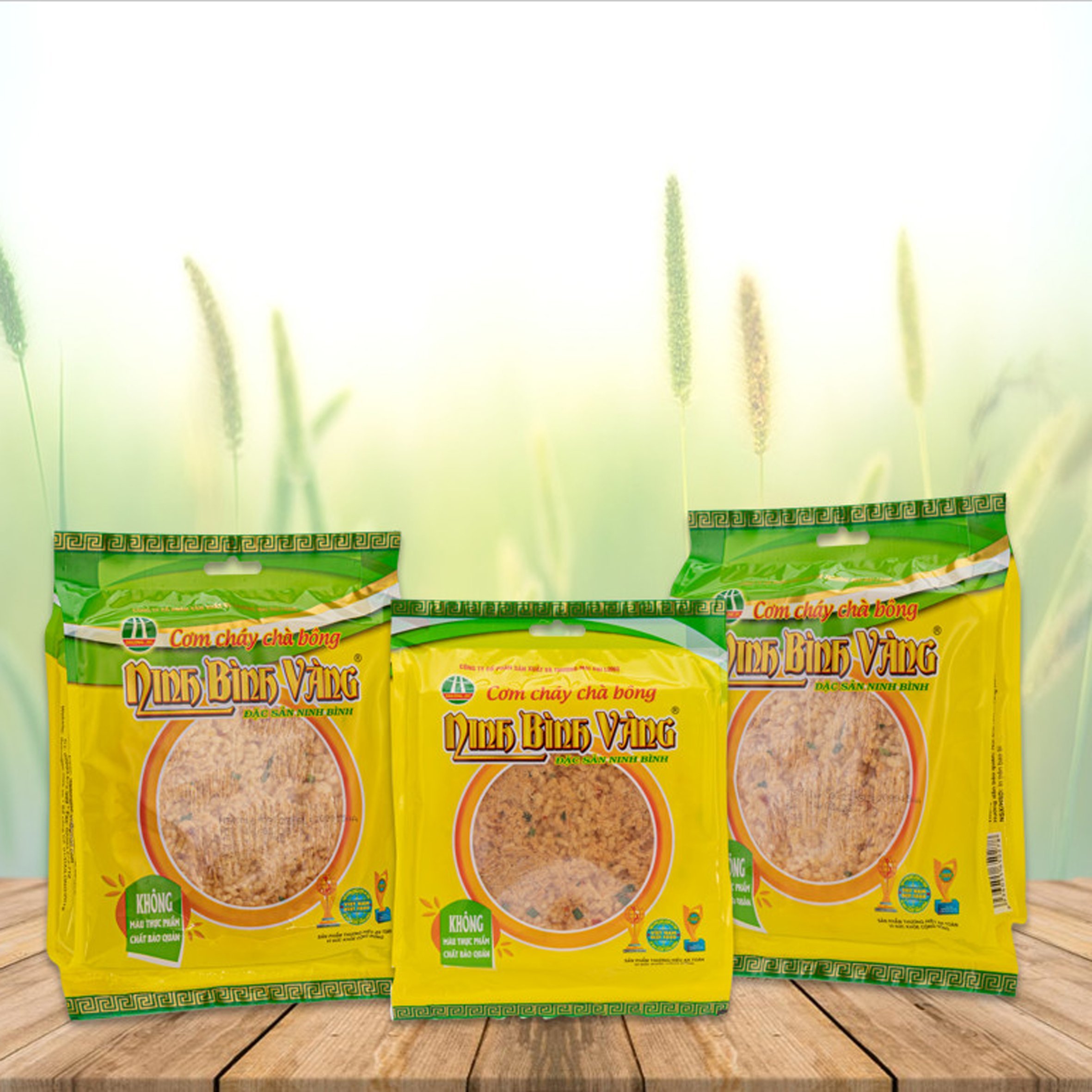 Cơm cháy Ninh Bình Vàng 130g , Cơm cháy chà bông, Đặc sản cơm cháy Ninh Bình.Cơm cháy Đại Long.