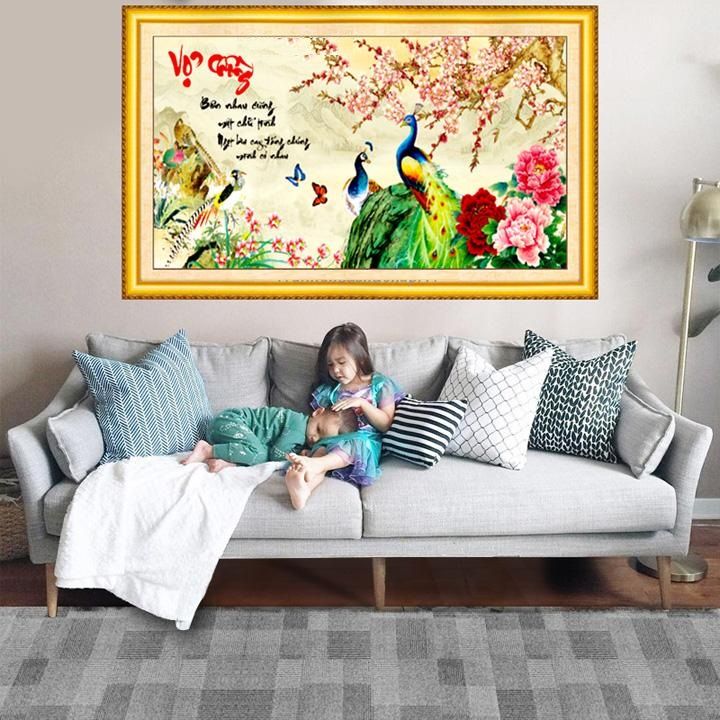Tranh thêu chữ thập Vợ chồng