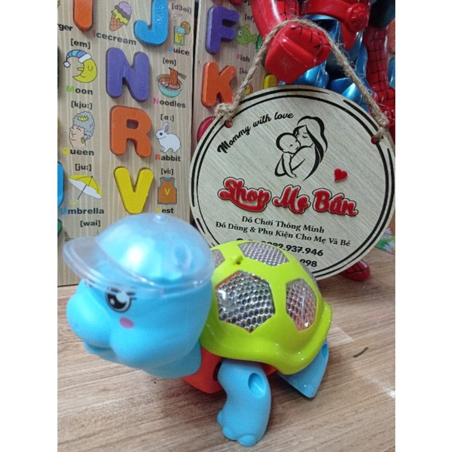 Đồ chơi rùa pin chạy pin, nhạc, đèn