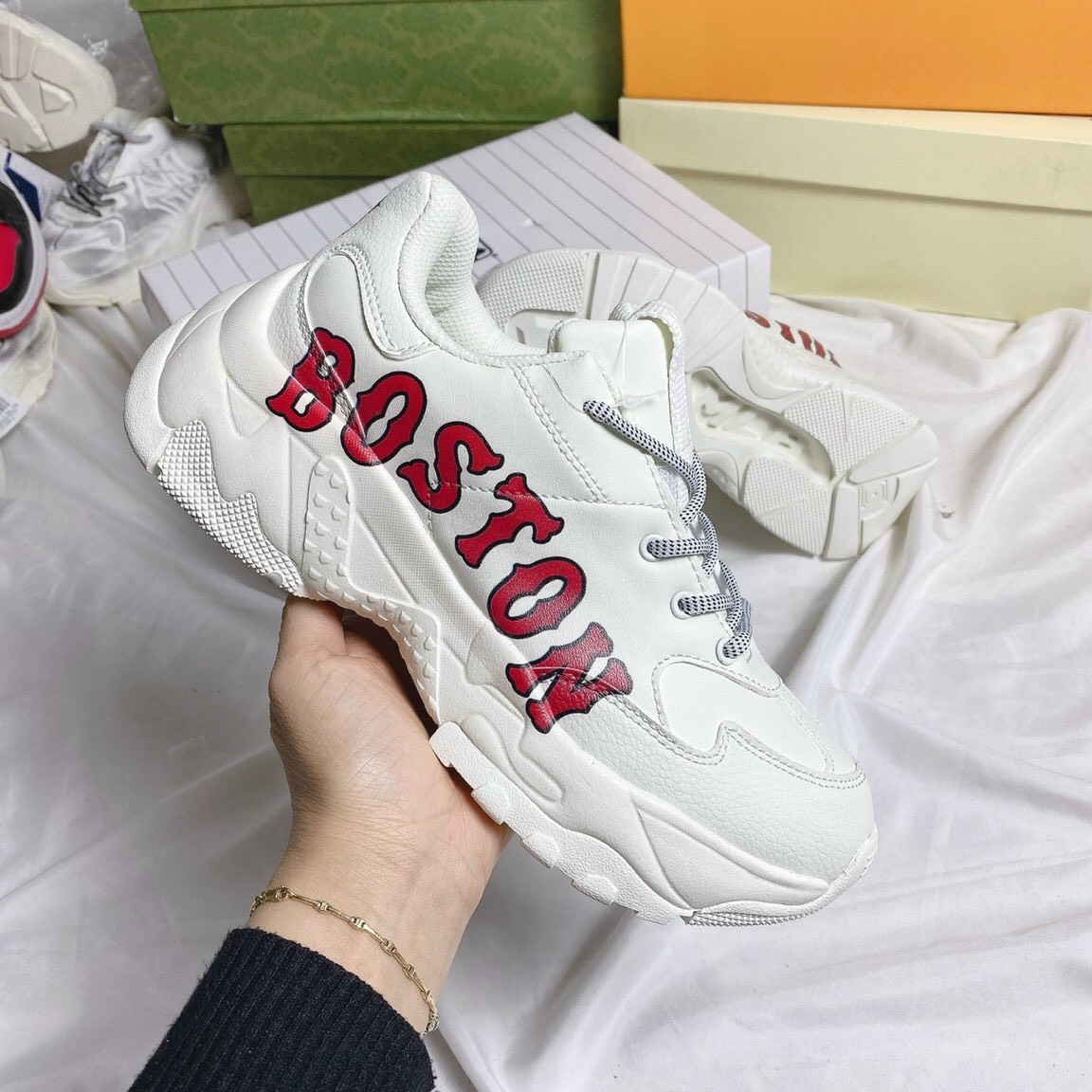 [TẶNG HỘP+BILL+TẤT] Giày MLB NY VÀNG bản in hàng đẹp