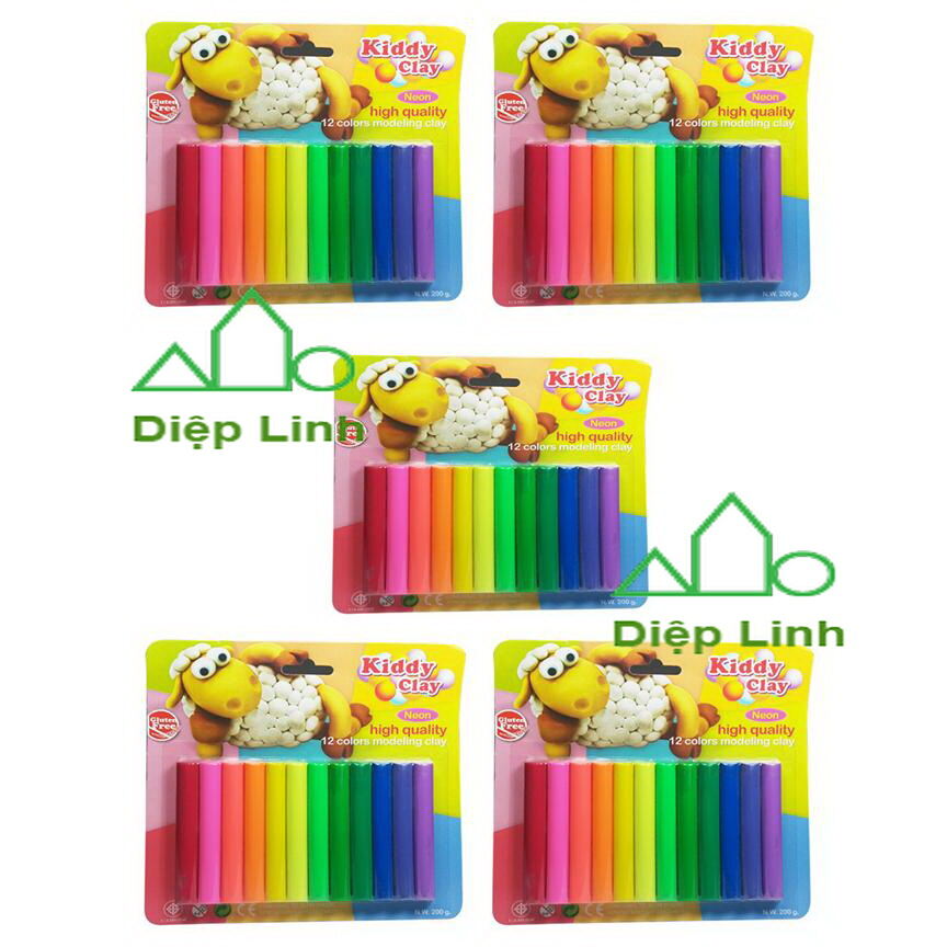 [HCM]Bộ đất sét nặn 12 màu Kiddy Clay Thái Lan - Diệp Linh