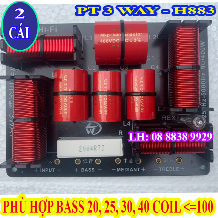 Mạch phân tần 3 loa - 1 bass 1 trung 1 treble h883 cao cấp nhập khẩu - giá 2 cái
