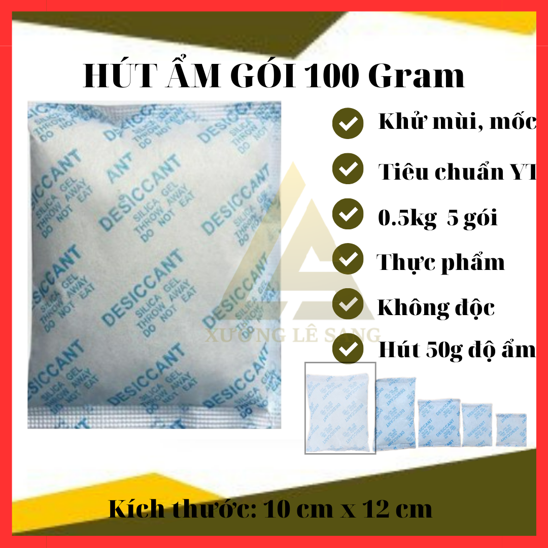 [Silicagel- Hạt Trắng] Gói hút ẩm đóng gói  0,5kg loại 1/2/3/5/10/20/50/100/200 gói -  Sử dụng trong thực phẩm bánh kẹo thức ăn nhanh quần áo hàng hóa....