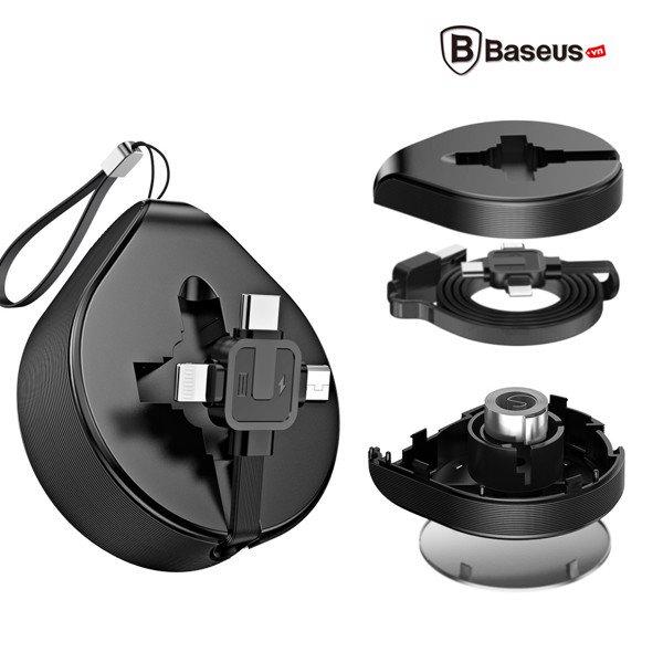 Cáp sạc nhanh 3 trong 1 có thể rút gọn Baseus
