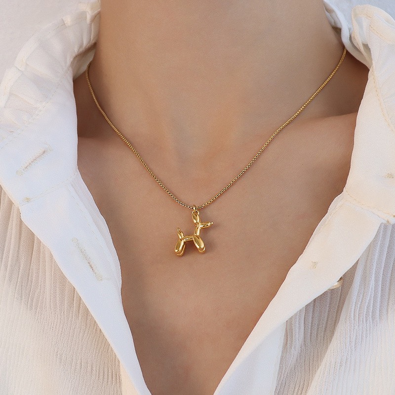 Dây chuyền, vòng cổ titan mặt cún Snoopy mạ vàng 14K Her Jewelry CT2