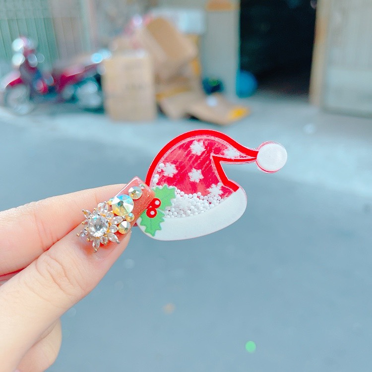 Kẹp tóc mái mỏ vịt noel 3D có bông tuyết dễ thương Phụ Kiện 68