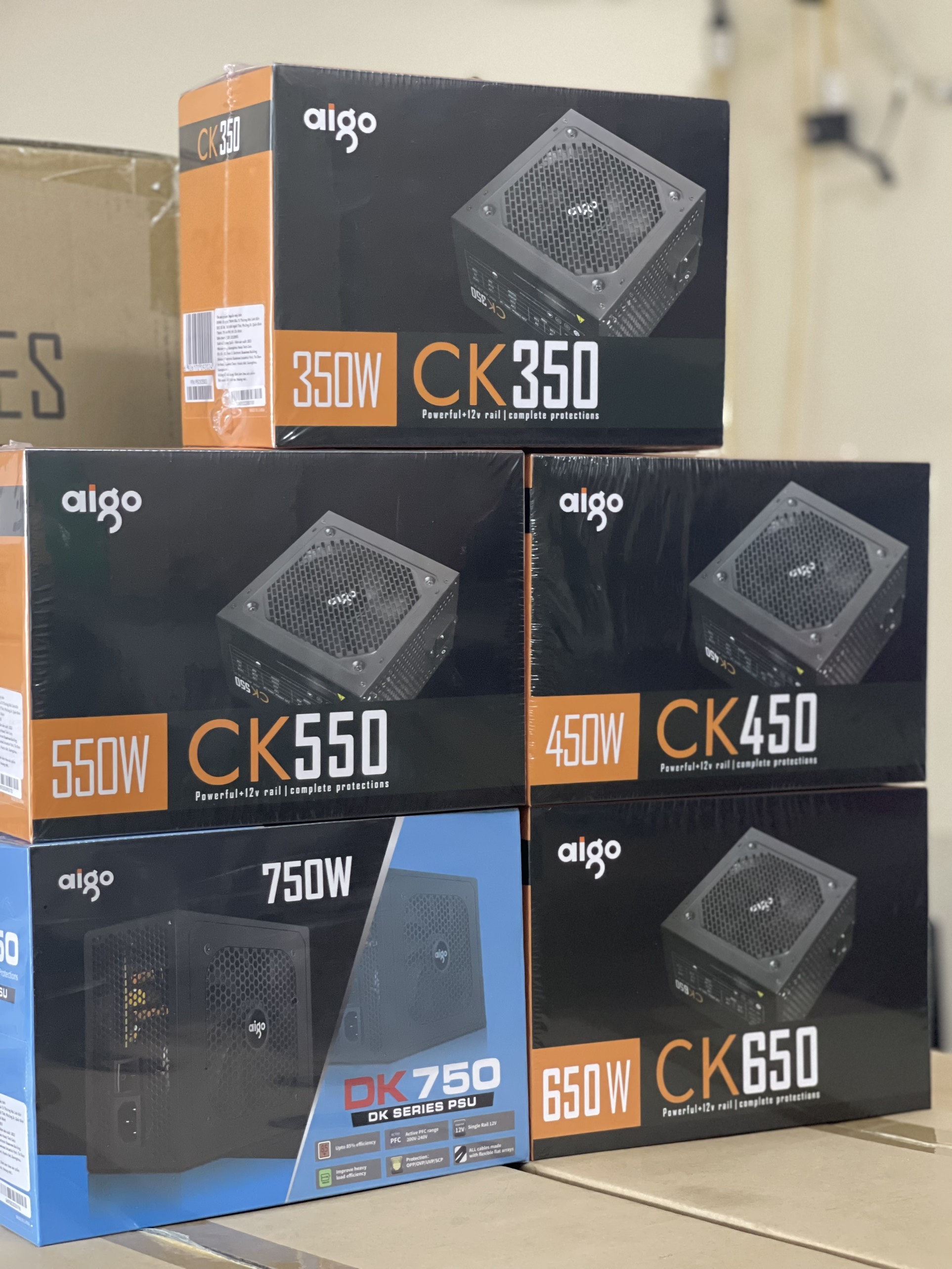 BỘ NGUỒN MÁY TÍNH AIGO công suất thât CK350 CK450 CK500 CK550 CK650 DK750