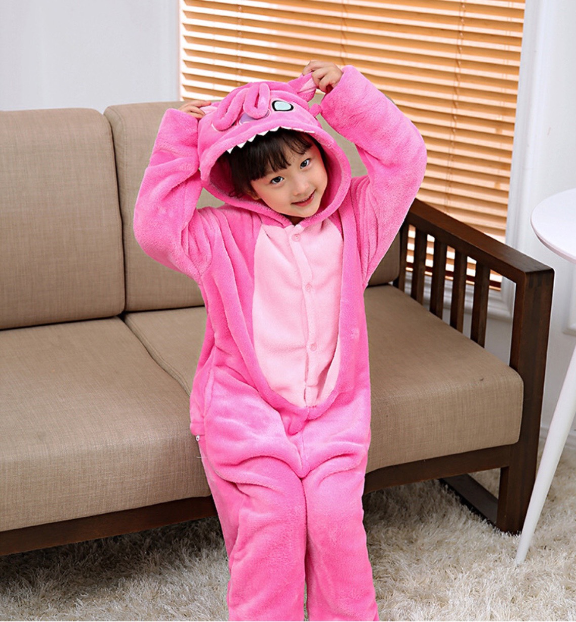 Bộ Đồ Thú Stitch Hồng Đủ Size
