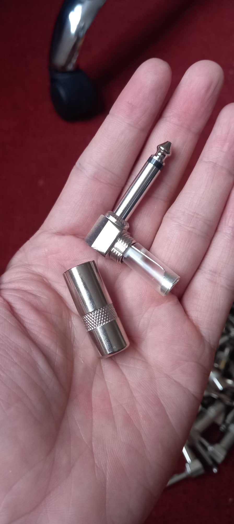 1 Jack 6 ly 6.5mm/6.35mm đực Mono cong Vuông góc