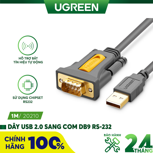 Bảng giá Dây USB 2.0 sang COM DB9 RS-232 chipset PL2303TA dài 1-3m UGREEN CR104 - Hãng phân phối chính thức Phong Vũ