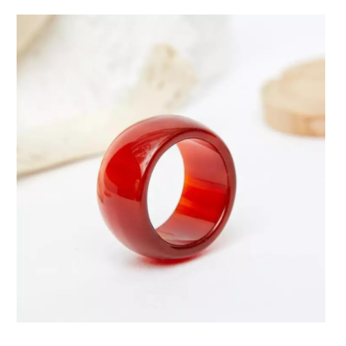 [HCM]{ SIÊU ĐẸP} Nhẫn mã não ngọc huyết thời trang mớiđá sáng bóngđủ side bao đẹp