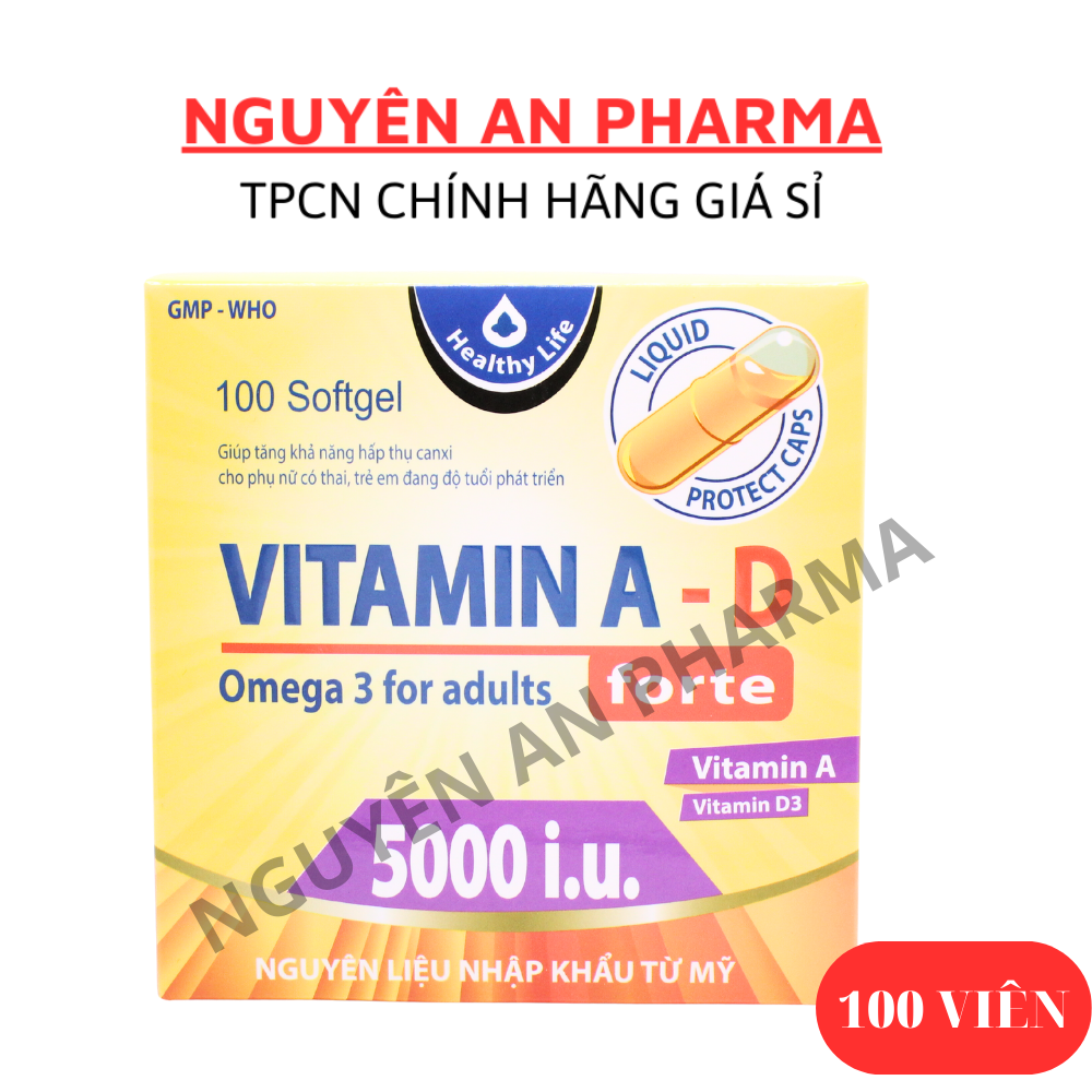 Viên uống VITAMIN A D bổ sung vitamin A sáng mắt, Vitamin D hỗ trợ phát triển chiều cao, chắc khỏe xương - Hộp 100 Viên