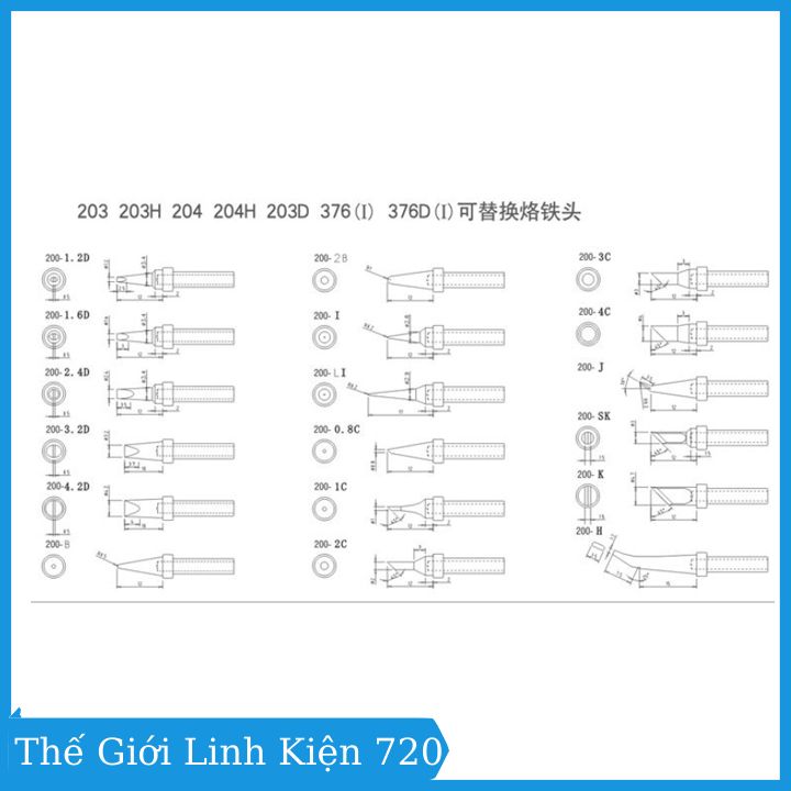Mũi hàn 200 dùng cho máy hàn Quick 203, Hunter 203