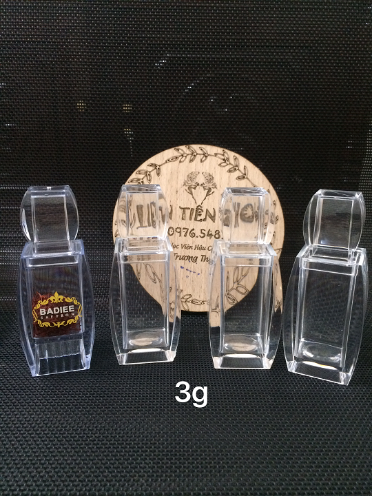Lọ vuông đựng Saffron 3g