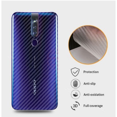 Miếng dán vân cacbon mặt lưng+ốp dẻo silicon cho OPPO F11 Pro hót