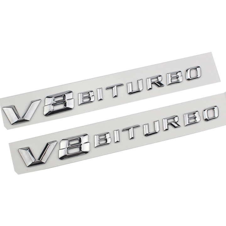 Decal tem chữ V8-Biturbo dán hông xe Mercedes