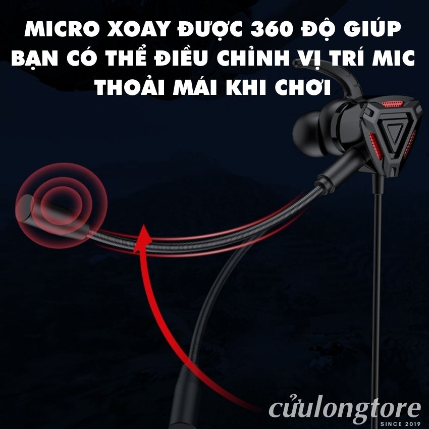 Tai Nghe Gaming GM6 3.5mm âm thanh super bass 9D có dây cho điện thoại máy tính mic thu âm chơi game học online đeo êm nhẹ chính hãng